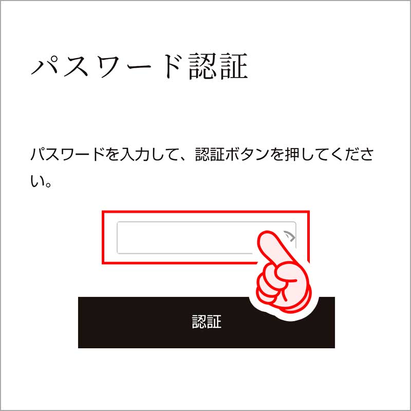 パスワード認証画面