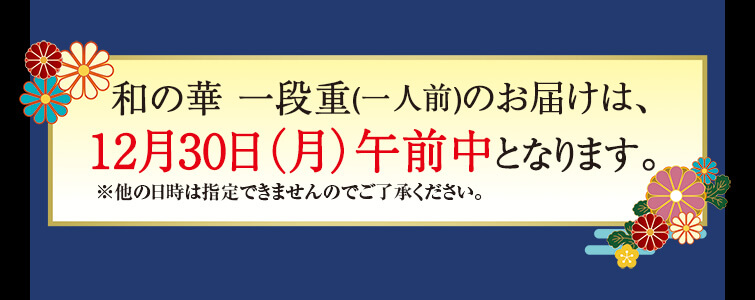 おせち「和の華（なごみのはな）  一段重（一人前）」