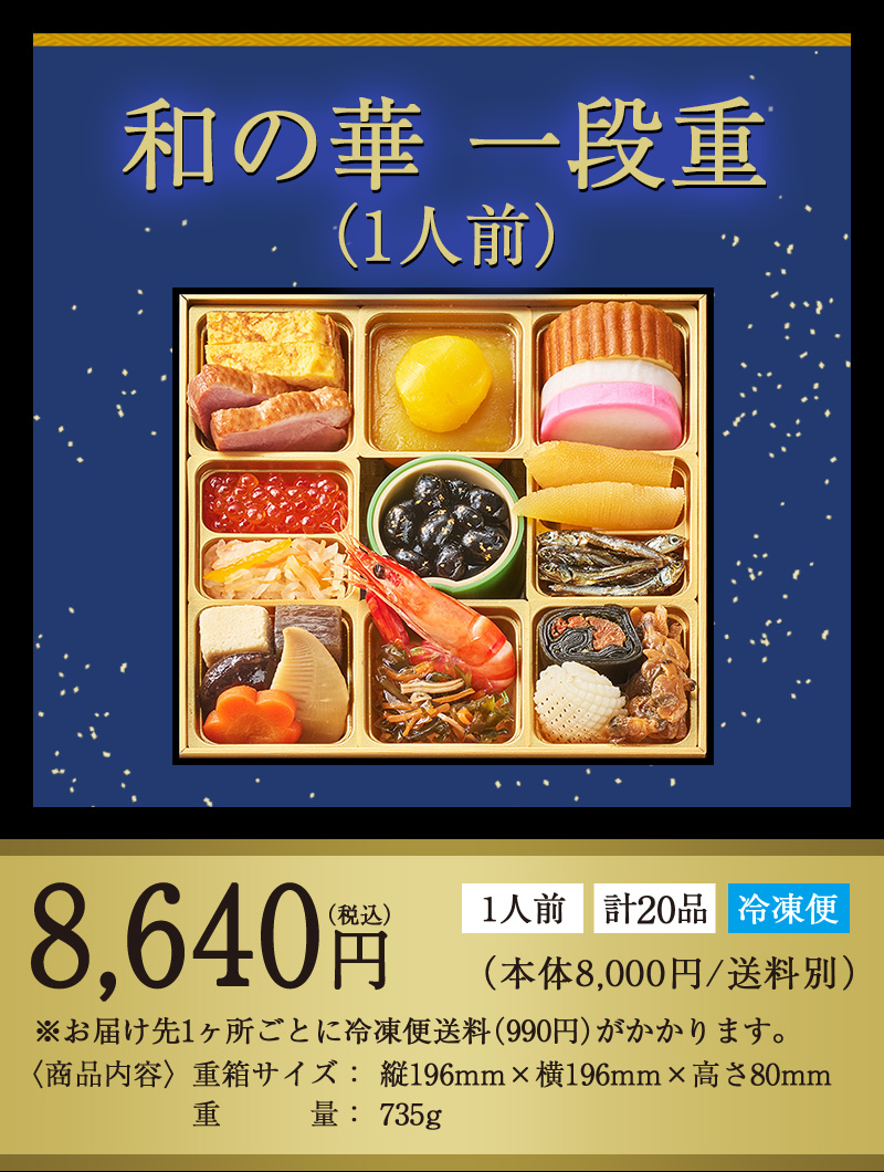 おせち「和の華（なごみのはな）  一段重（一人前）」