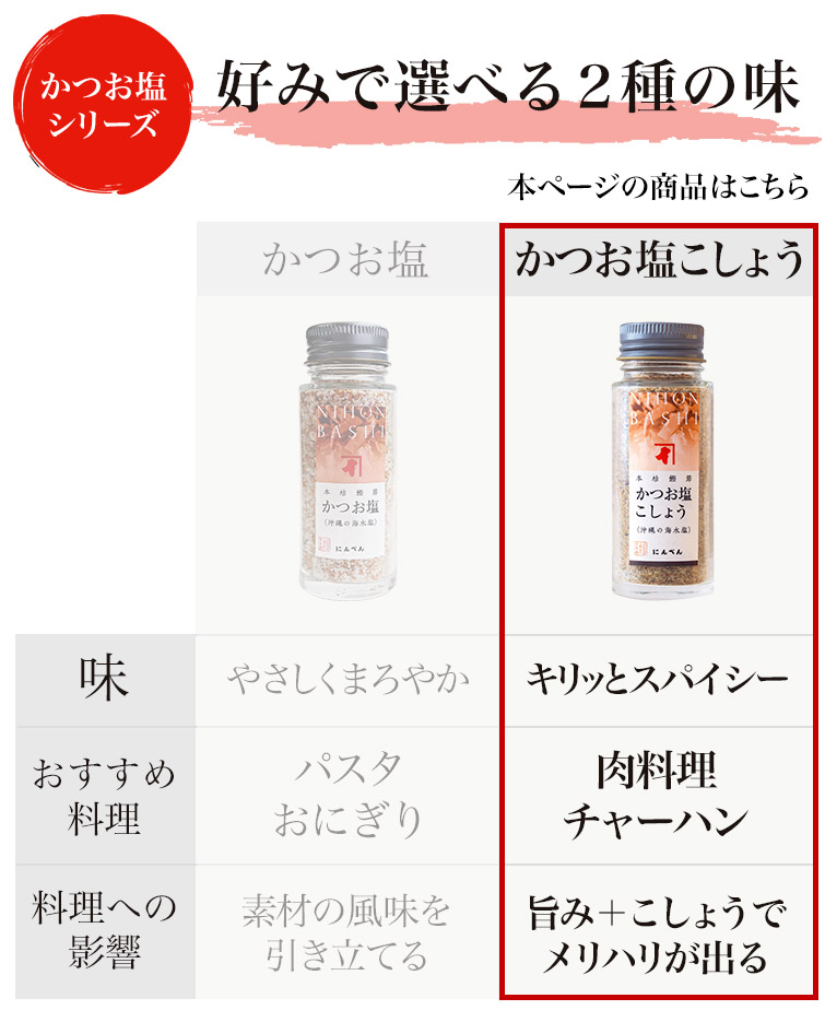 かつお塩シリーズ好みで選べる2種の味