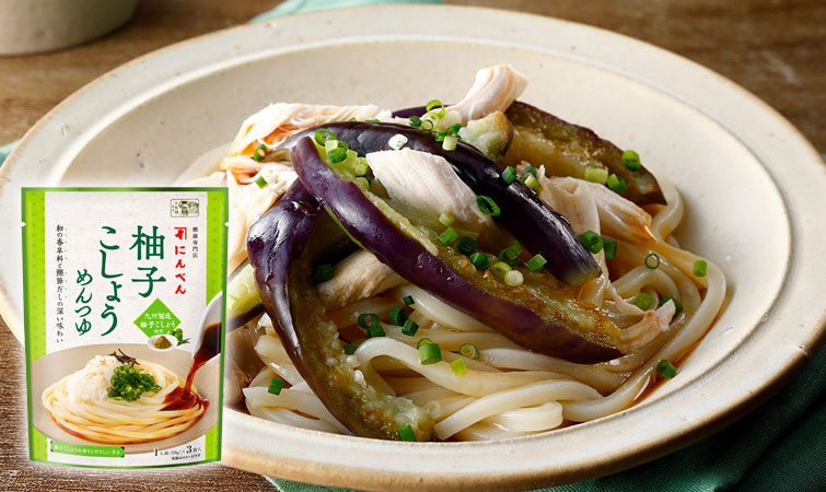 なすとささみのぶっかけうどん