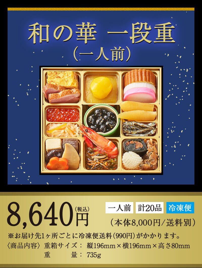 おせち【和の華(なごみのはな)一段重(一人前)】